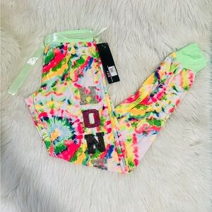 Honey sequin tie die joggers